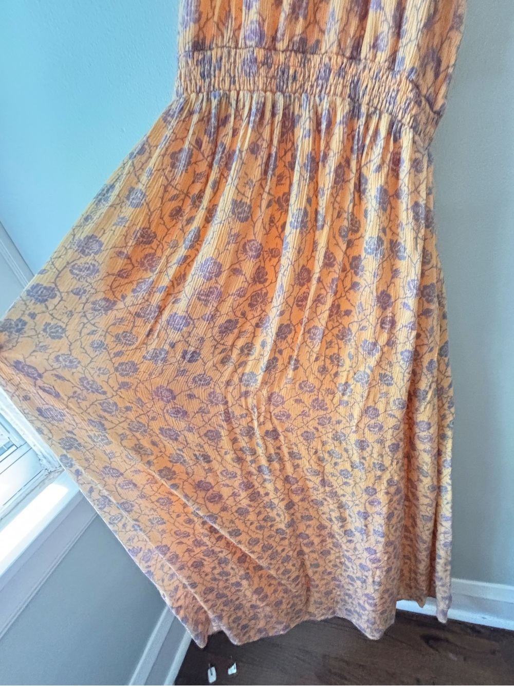 Anthropologie Celina Moon Smocked Halter Maxi Dress SZ S Floral Boho Resortcore - Picture 3 of 5